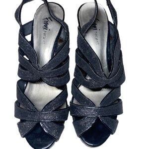 ♥️ Stylish Black Glitter Sandals Fiomi Size 9